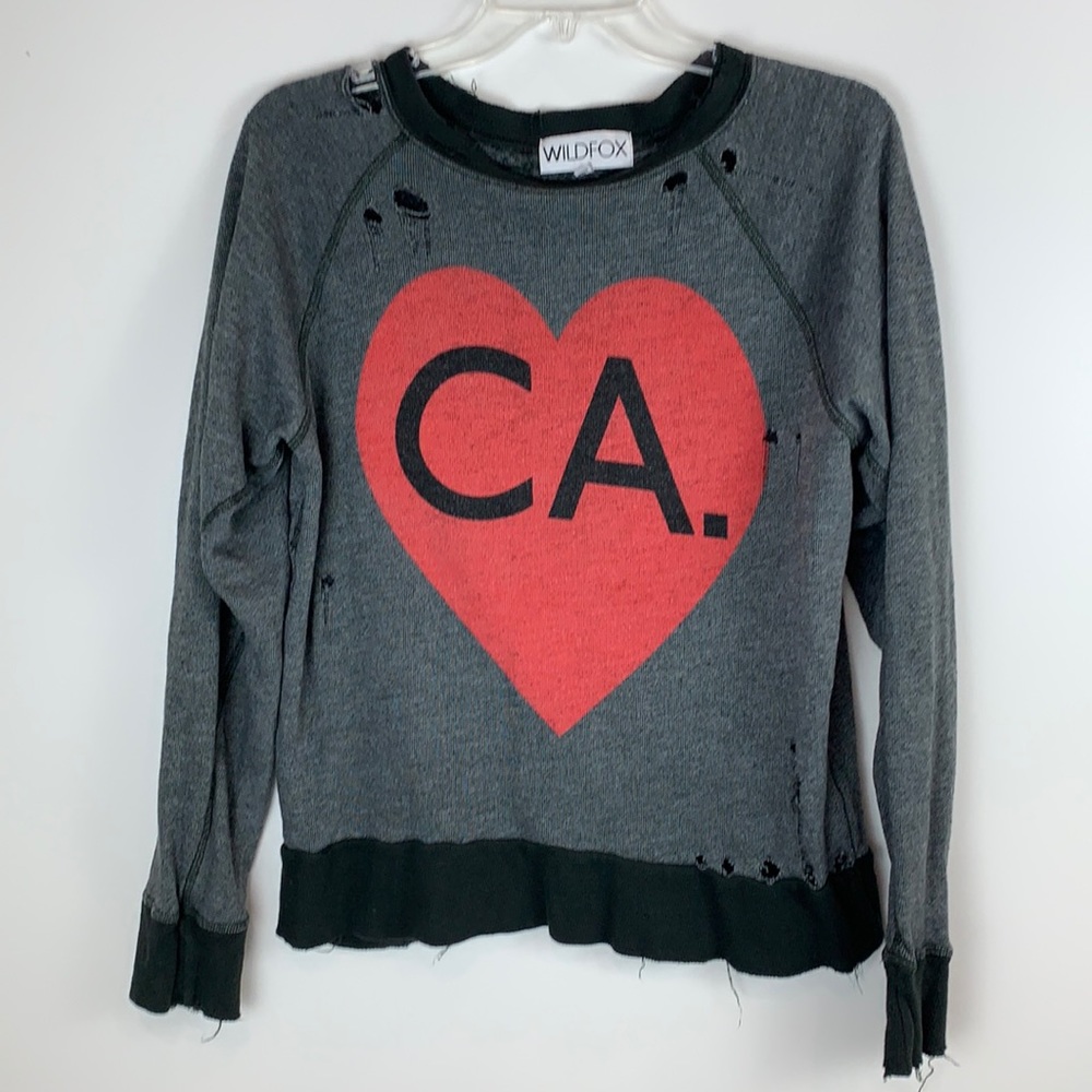 Wild Fox CA and NYC Distressed Crewneck